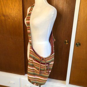 Vintage Boho Hippie woven striped crossbody bag